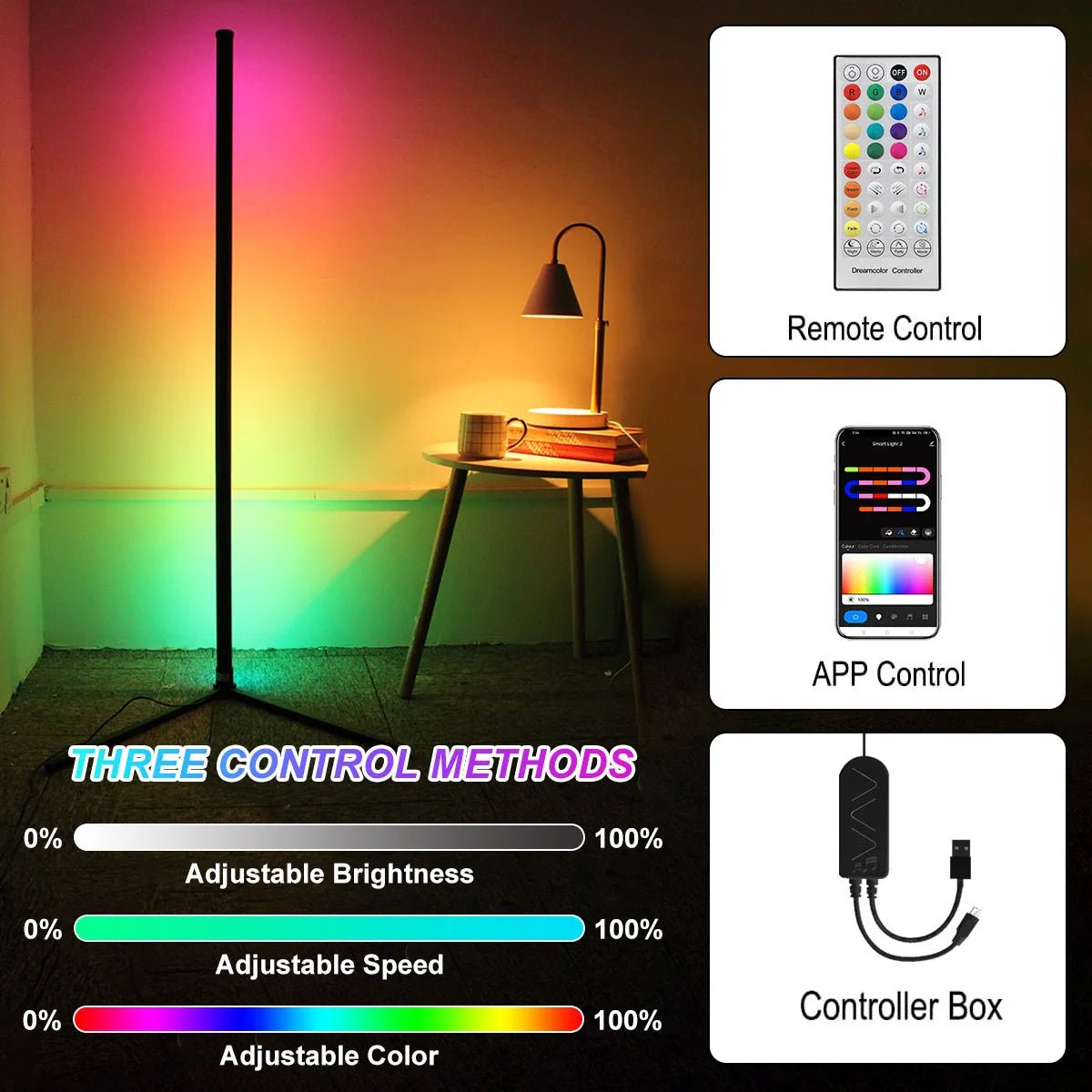 Smart Dimmable Corner Floor Lamp - Handy House