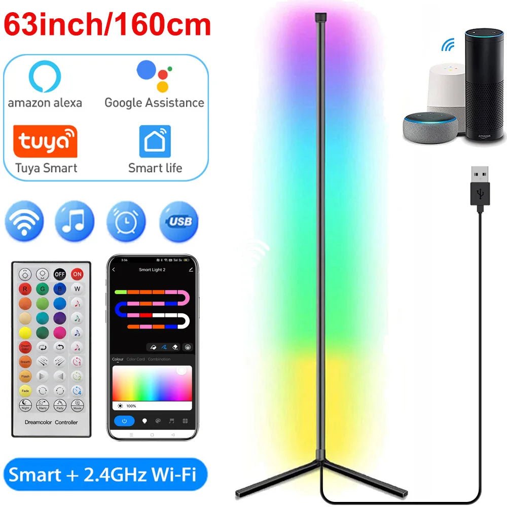 Smart Dimmable Corner Floor Lamp - Handy House