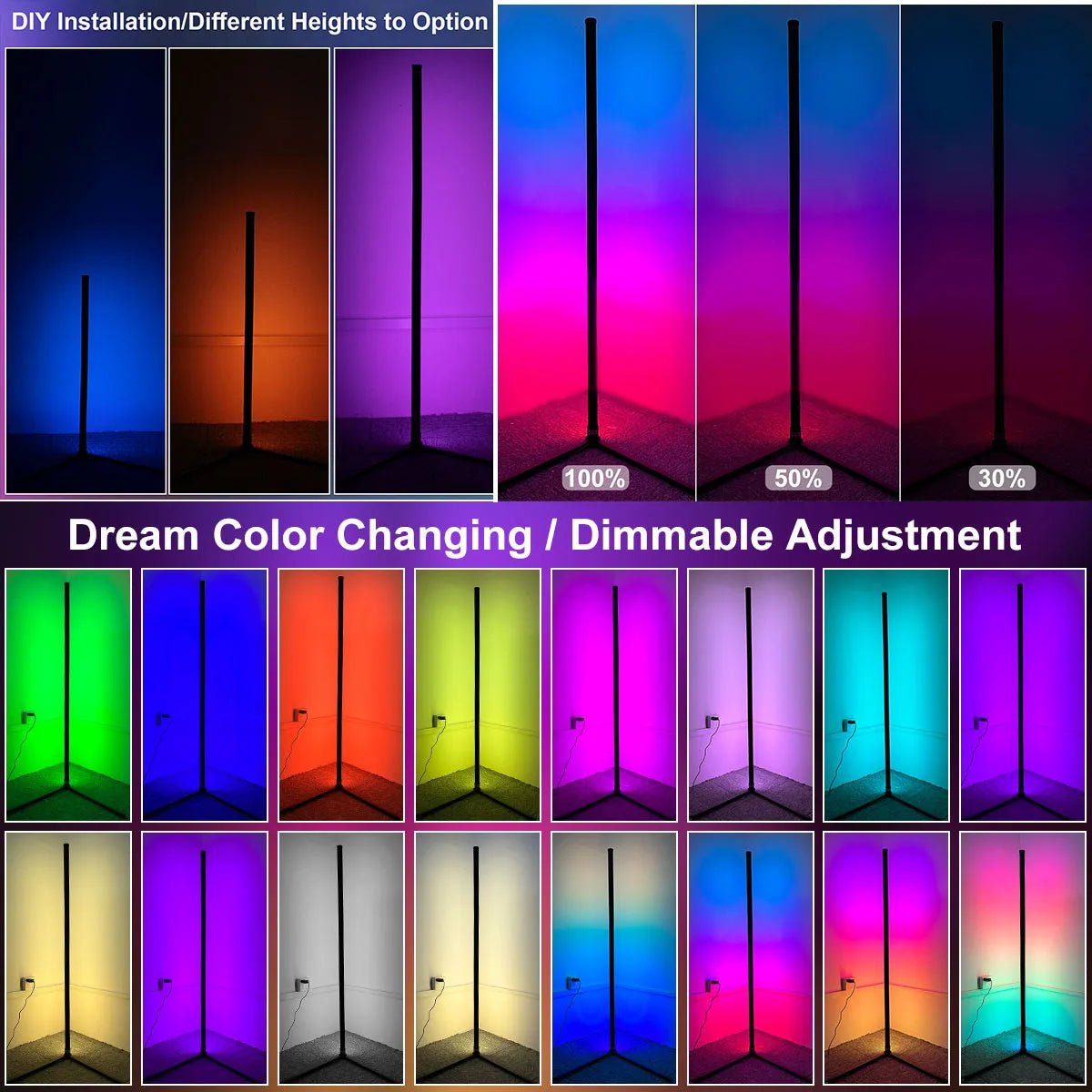 Smart Dimmable Corner Floor Lamp - Handy House