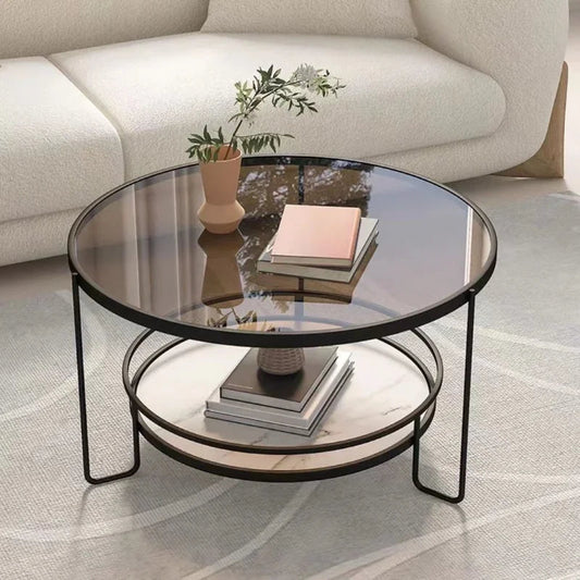 Luxury Round Glass Coffee Table - Handy House