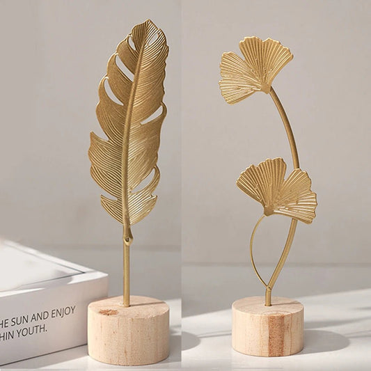 Nordic Gold Leaf Home Ornament - Handy House