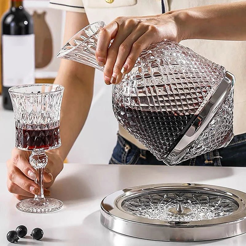 Premium Crystal Rotating Decanter - Handy House