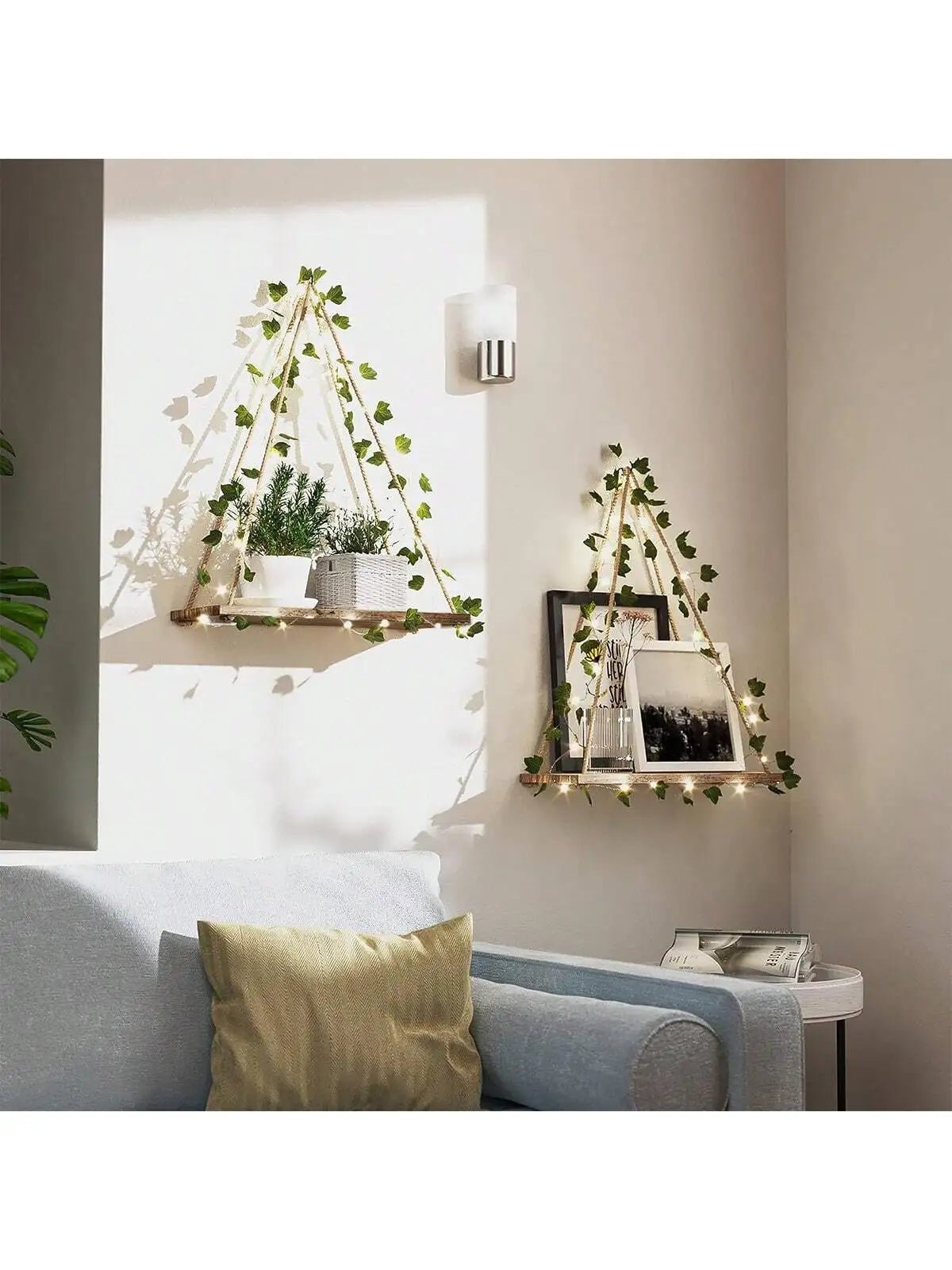 Wood Shelf LED Leaf Hanging Decoration - Handy House