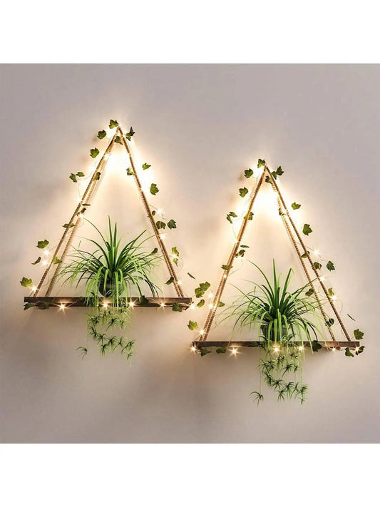 Wood Shelf LED Leaf Hanging Decoration - Handy House