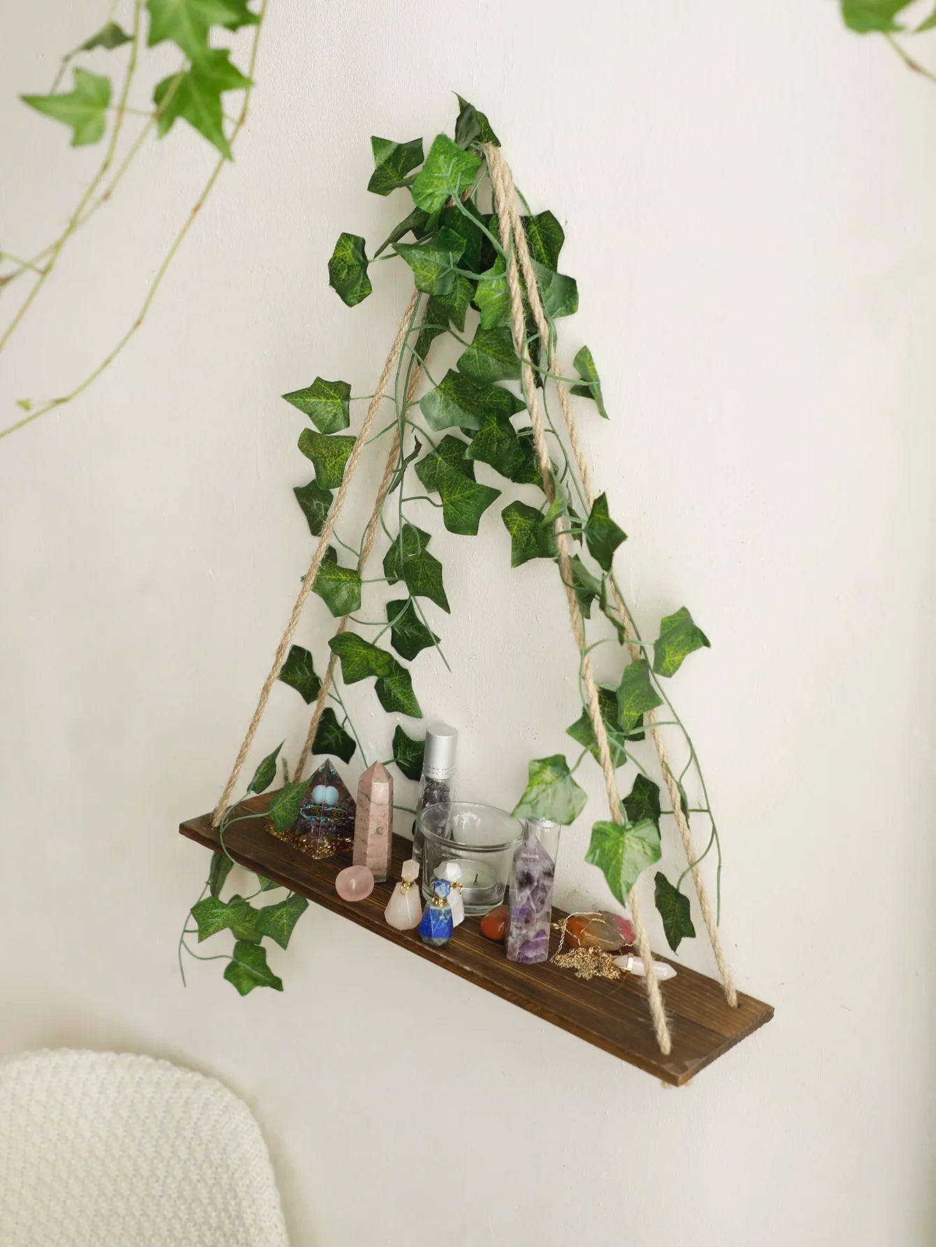 Wood Shelf LED Leaf Hanging Decoration - Handy House