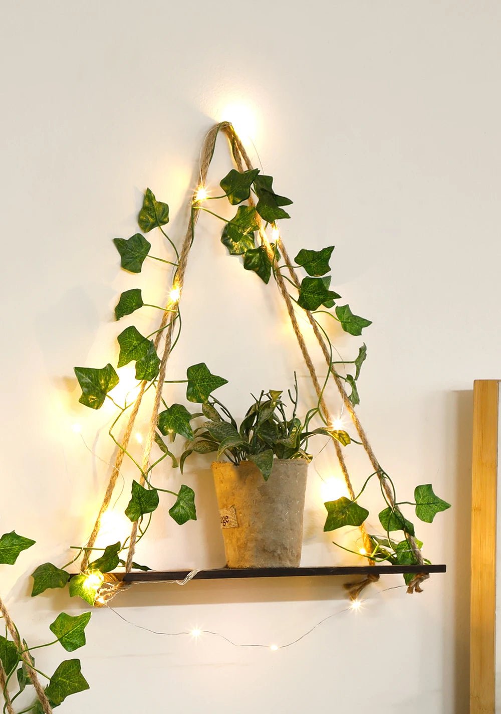 Wood Shelf LED Leaf Hanging Decoration - Handy House