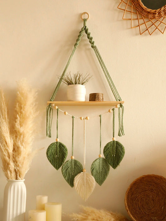 Wooden Leaf Floating Shelf Home Decoration - Handy House