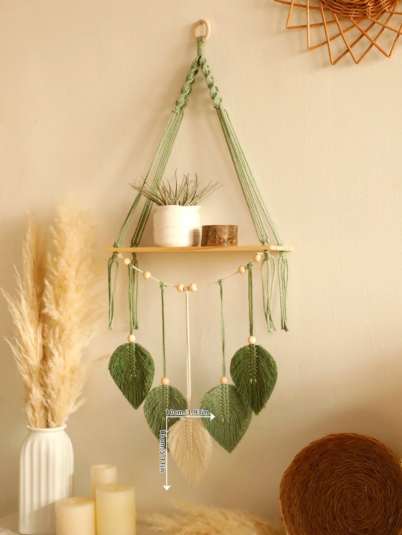 Wooden Leaf Floating Shelf Home Decoration - Handy House