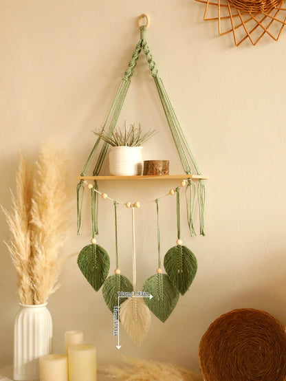 Wooden Leaf Floating Shelf Home Decoration - Handy House